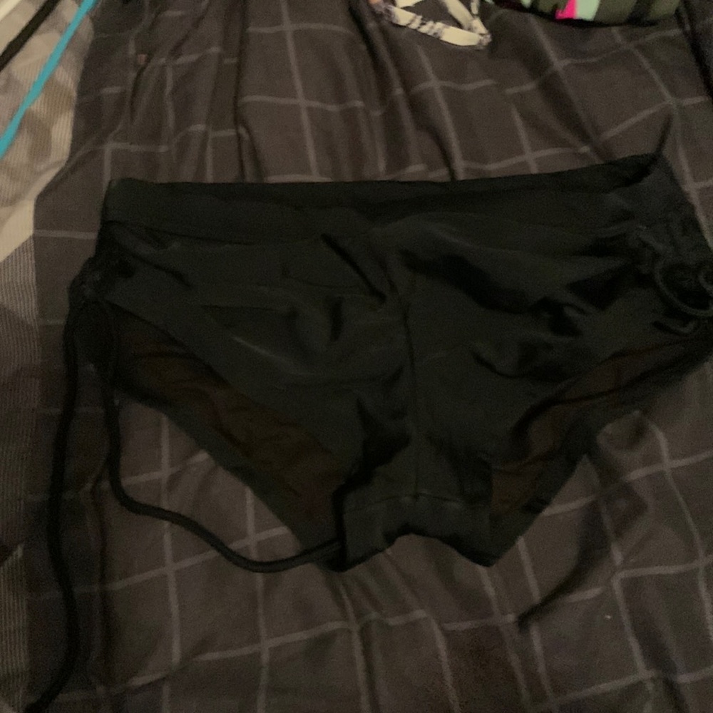 Black bathing suit bottoms. Been worn but are too small for me now
